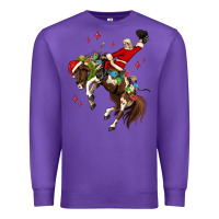 Purple christmas cowboy santa Premium Sweatshirt - MaliasSmallBusiness