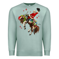 Seafoam christmas cowboy santa Premium Sweatshirt - MaliasSmallBusiness