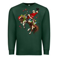 Sports Green christmas cowboy santa Premium Sweatshirt - MaliasSmallBusiness