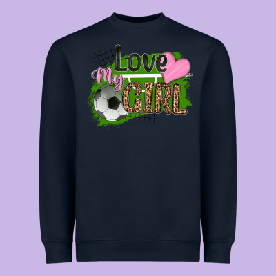 Love My Girl Soccer Heavyweight Sweatshirt Designed By Hra Design Shop