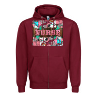 Burgundy Nurse Zipper Hoodie - LillyAllenDesigns