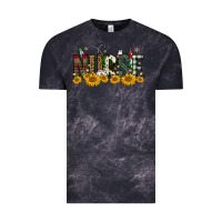 Cloud Black christmas nurse sunflower Vintage Tee - FaDigitalArtStudio