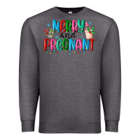 Charcoal Heather merry and pregnant Premium Sweatshirt - MaliasSmallBusiness