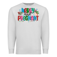 Dove Grey merry and pregnant Premium Sweatshirt - MaliasSmallBusiness