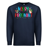 Navy merry and pregnant Premium Sweatshirt - MaliasSmallBusiness