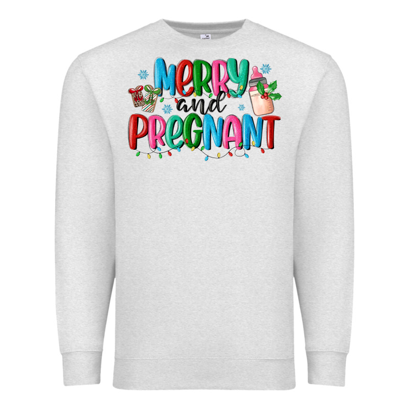 Merry And Pregnant Premium Sweatshirt by MaliasSmallBusiness | Teevron