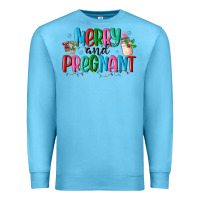 Ocean Blue merry and pregnant Premium Sweatshirt - MaliasSmallBusiness