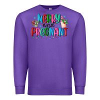 Purple merry and pregnant Premium Sweatshirt - MaliasSmallBusiness