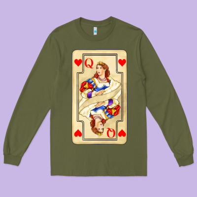 Love Playing Cards Queen Long Sleeve Tee Designed By Adodesignshop