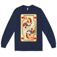 Navy love playing cards queen Long Sleeve Tee - AdoDesignShop