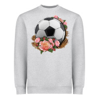 Heather Grey western soccer with roses Heavyweight Sweatshirt - HRA Design Shop
