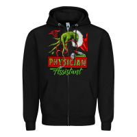 Black christmas character hand physician assistant Zipper Hoodie - NancyCooperArtShop
