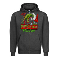 Charcoal Heather christmas character hand physician assistant Zipper Hoodie - NancyCooperArtShop