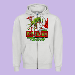 Christmas Character Hand Physician Assistant Zipper Hoodie Designed By Nancycooperartshop