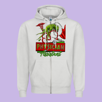 Christmas Character Hand Physician Assistant Zipper Hoodie Designed By Nancycooperartshop