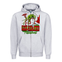 Heather Grey christmas character hand physician assistant Zipper Hoodie - NancyCooperArtShop