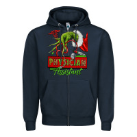Navy christmas character hand physician assistant Zipper Hoodie - NancyCooperArtShop