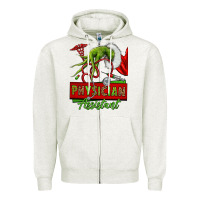 Oatmeal Heather christmas character hand physician assistant Zipper Hoodie - NancyCooperArtShop