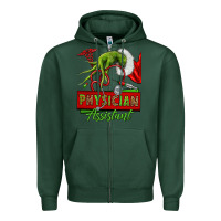 Sports Green christmas character hand physician assistant Zipper Hoodie - NancyCooperArtShop