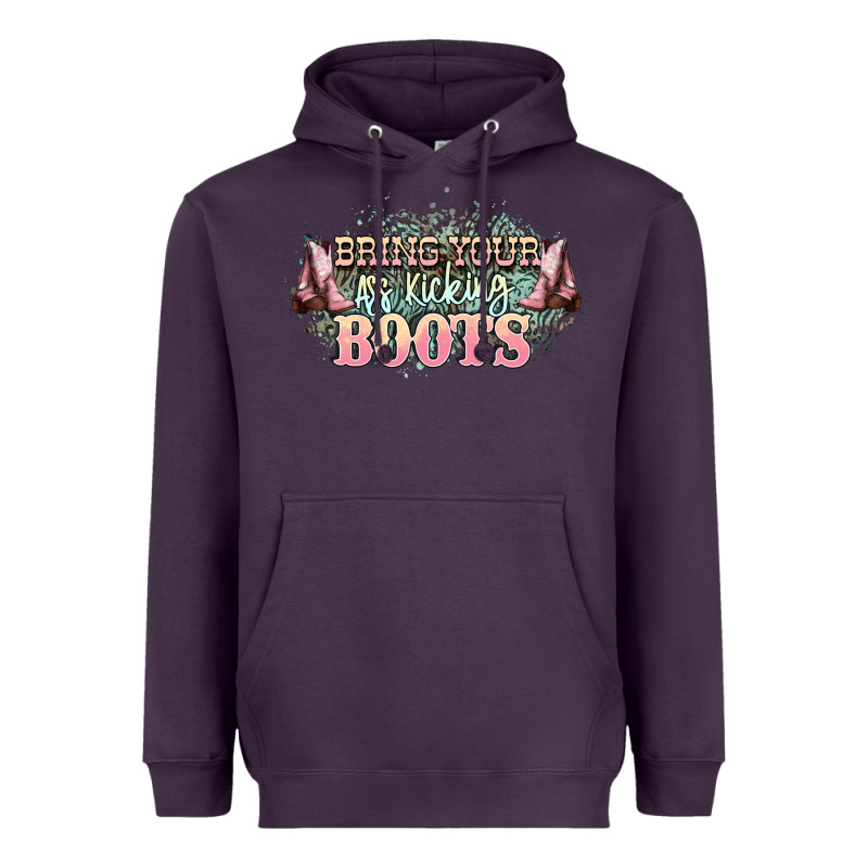Bring Your Ass Kicking Boots Heavyweight Hoodie by NancyCooperArtShop | Teevron