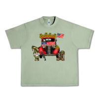Oil Green america soldier truck Urban Heavy Tee - CowhideDigitalArt