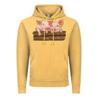 Vintage Mustard barn pigs Vintage Hoodie - RanaPortraitStore