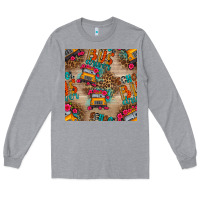 Heather Grey school bus driver and flower seamless patterns Long Sleeve Tee - BundleAndBundleShop