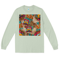 Matcha school bus driver and flower seamless patterns Long Sleeve Tee - BundleAndBundleShop