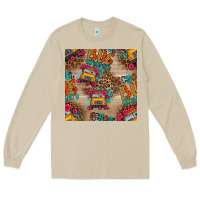 Mushroom school bus driver and flower seamless patterns Long Sleeve Tee - BundleAndBundleShop