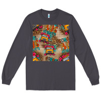 Smoke school bus driver and flower seamless patterns Long Sleeve Tee - BundleAndBundleShop