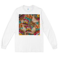 White school bus driver and flower seamless patterns Long Sleeve Tee - BundleAndBundleShop