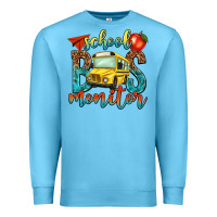 Ocean Blue school bus monitor Premium Sweatshirt - NancyCooperArtShop