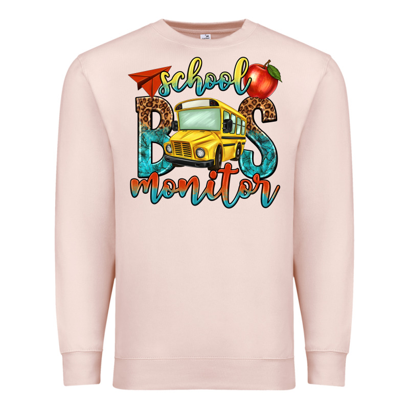 School Bus Monitor Premium Sweatshirt by NancyCooperArtShop | Teevron