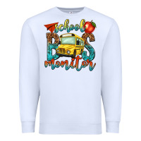 White school bus monitor Premium Sweatshirt - NancyCooperArtShop