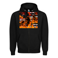 Black firefighter thin red lin Zipper Hoodie - LillyAllenDesigns