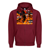 Burgundy firefighter thin red lin Zipper Hoodie - LillyAllenDesigns
