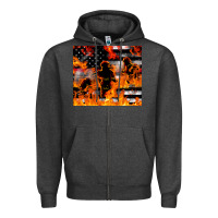 Charcoal Heather firefighter thin red lin Zipper Hoodie - LillyAllenDesigns