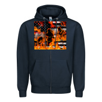 Navy firefighter thin red lin Zipper Hoodie - LillyAllenDesigns