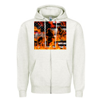 Oatmeal Heather firefighter thin red lin Zipper Hoodie - LillyAllenDesigns