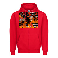 Red firefighter thin red lin Zipper Hoodie - LillyAllenDesigns
