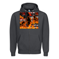 Smoke firefighter thin red lin Zipper Hoodie - LillyAllenDesigns