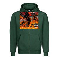 Sports Green firefighter thin red lin Zipper Hoodie - LillyAllenDesigns