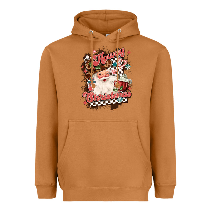 Western Howdy Christmas Heavyweight Hoodie by MaliasSmallBusiness | Teevron