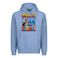 Colony Blue rockin' 100 days of school Premium Hoodie - Artiststas