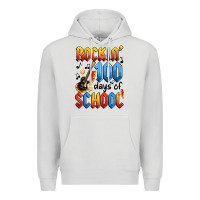 Dove Grey rockin' 100 days of school Premium Hoodie - Artiststas