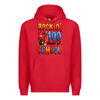 Red rockin' 100 days of school Premium Hoodie - Artiststas