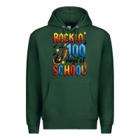 Sports Green rockin' 100 days of school Premium Hoodie - Artiststas