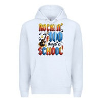 White rockin' 100 days of school Premium Hoodie - Artiststas