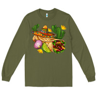 Army Green burrito  with sombrero and union with cactus Long Sleeve Tee - AdoDesignShop