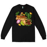 Black burrito  with sombrero and union with cactus Long Sleeve Tee - AdoDesignShop
